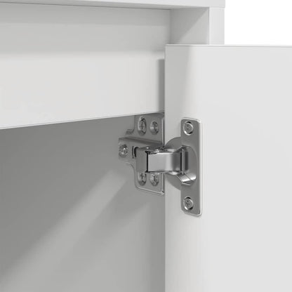 vidaXL Nachttisch mit LED-Leuchten Weiß 38x34x50 cm