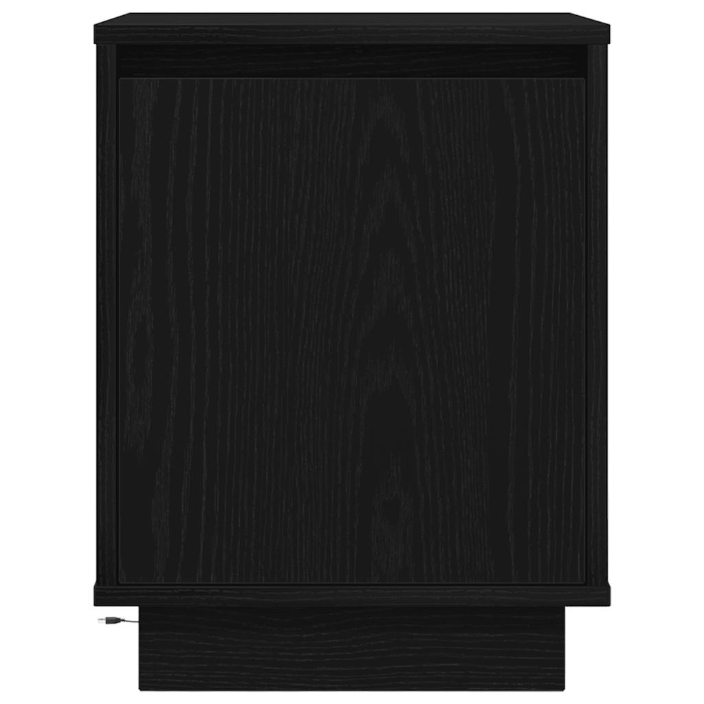vidaXL Nachttisch mit LED-Leuchten Schwarz 38x34x50 cm