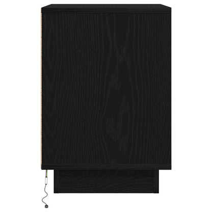 vidaXL Nachttisch mit LED-Leuchten Schwarz 38x34x50 cm