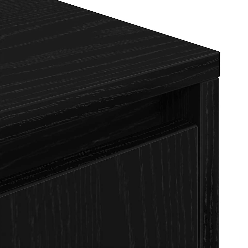 vidaXL Nachttisch mit LED-Leuchten Schwarz 38x34x50 cm