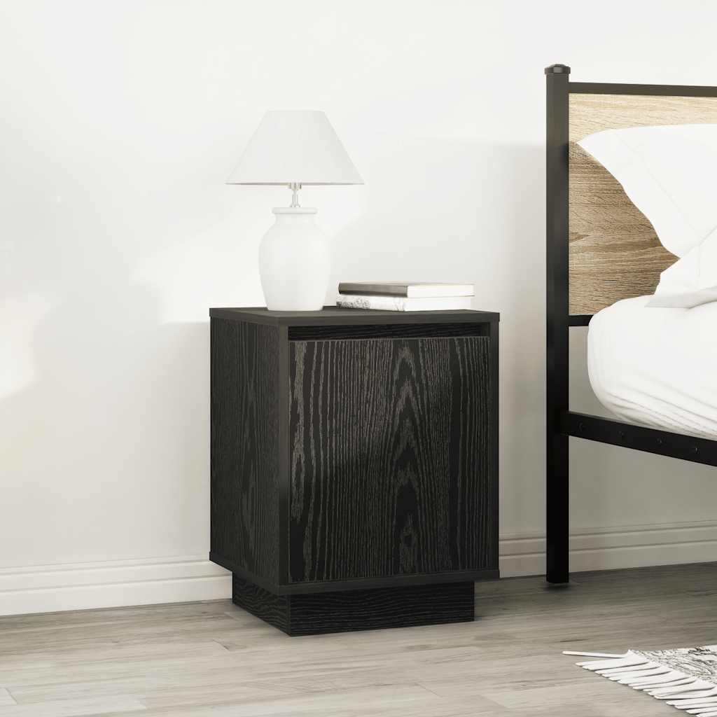 vidaXL Nachttische mit LED-Leuchten 2 Stk. Schwarz 38x34x50 cm