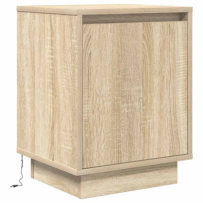 vidaXL Nachttisch mit LED-Leuchten Sonoma-Eiche 38x34x50 cm