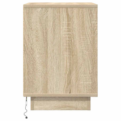 vidaXL Nachttisch mit LED-Leuchten Sonoma-Eiche 38x34x50 cm