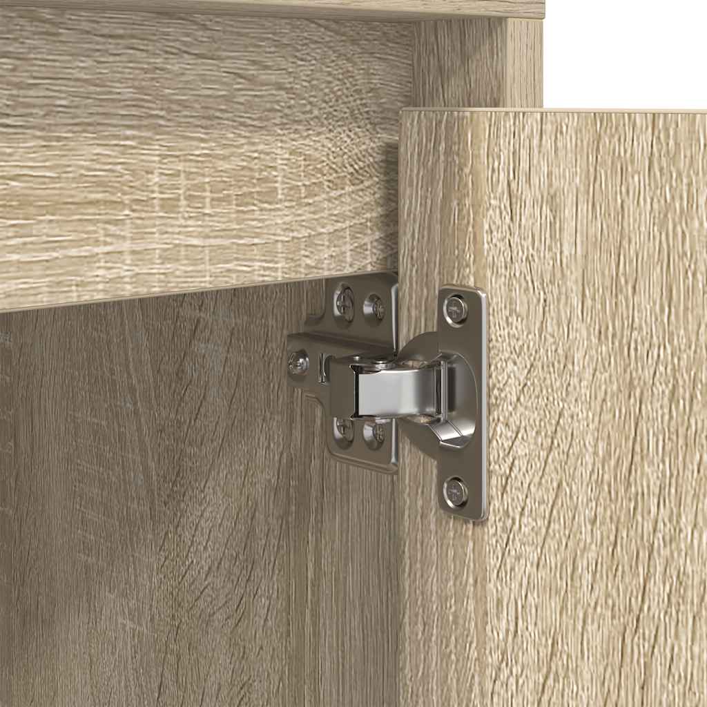 vidaXL Nachttisch mit LED-Leuchten Sonoma-Eiche 38x34x50 cm