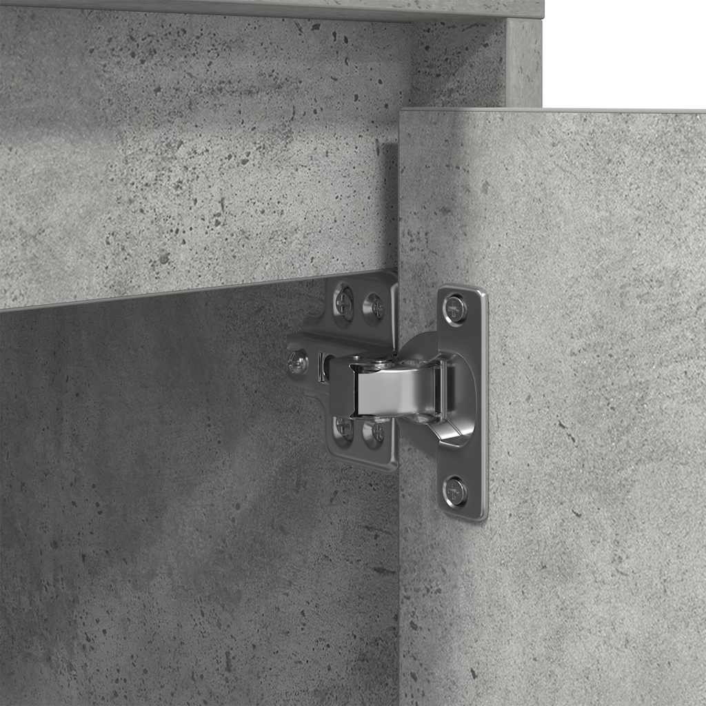 vidaXL Nachttische mit LED-Leuchten 2 Stk. Betongrau 38x34x50 cm