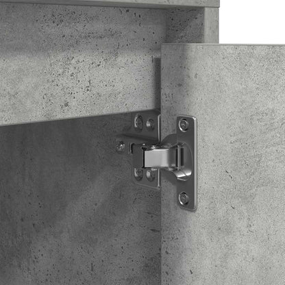 vidaXL Nachttische mit LED-Leuchten 2 Stk. Betongrau 38x34x50 cm