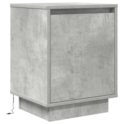 vidaXL Nachttische mit LED-Leuchten 2 Stk. Betongrau 38x34x50 cm