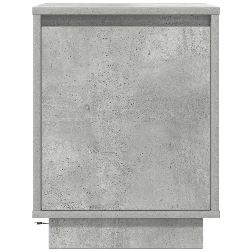 vidaXL Nachttische mit LED-Leuchten 2 Stk. Betongrau 38x34x50 cm