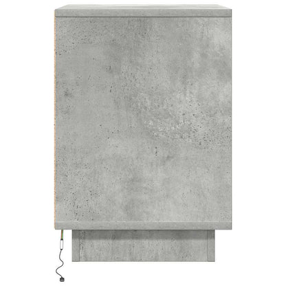 vidaXL Nachttische mit LED-Leuchten 2 Stk. Betongrau 38x34x50 cm