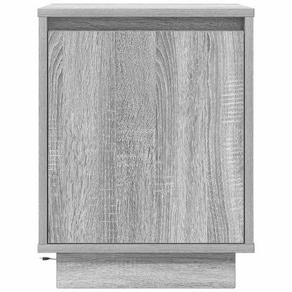 Nachttisch mit LED-Leuchten Grau Sonoma 38x34x50 cm