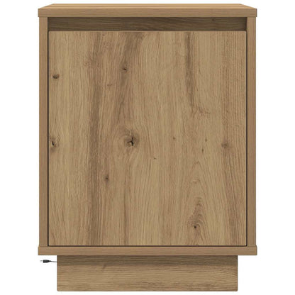 vidaXL Nachttische mit LED-Leuchten 2 Stk. Artisan-Eiche 38x34x50 cm