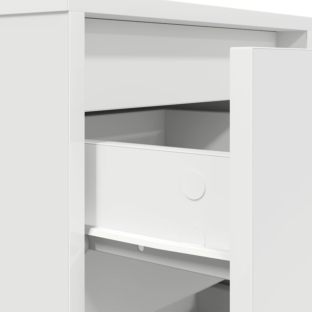 vidaXL Nachttische mit LED-Leuchten 2 Stk. Weiß 38x34x50 cm