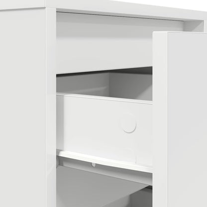 vidaXL Nachttische mit LED-Leuchten 2 Stk. Weiß 38x34x50 cm