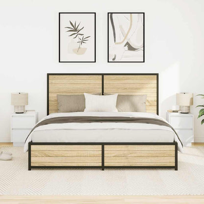 vidaXL Nachttische mit LED-Leuchten 2 Stk. Weiß 38x34x50 cm