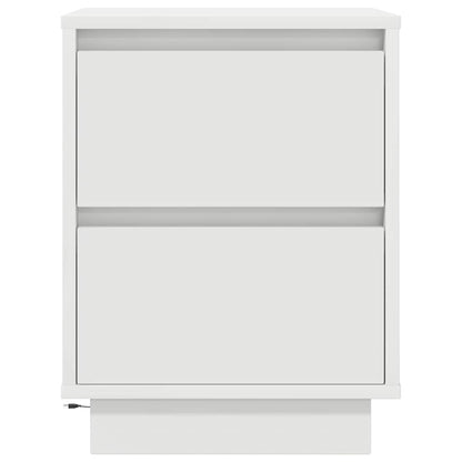 vidaXL Nachttische mit LED-Leuchten 2 Stk. Weiß 38x34x50 cm