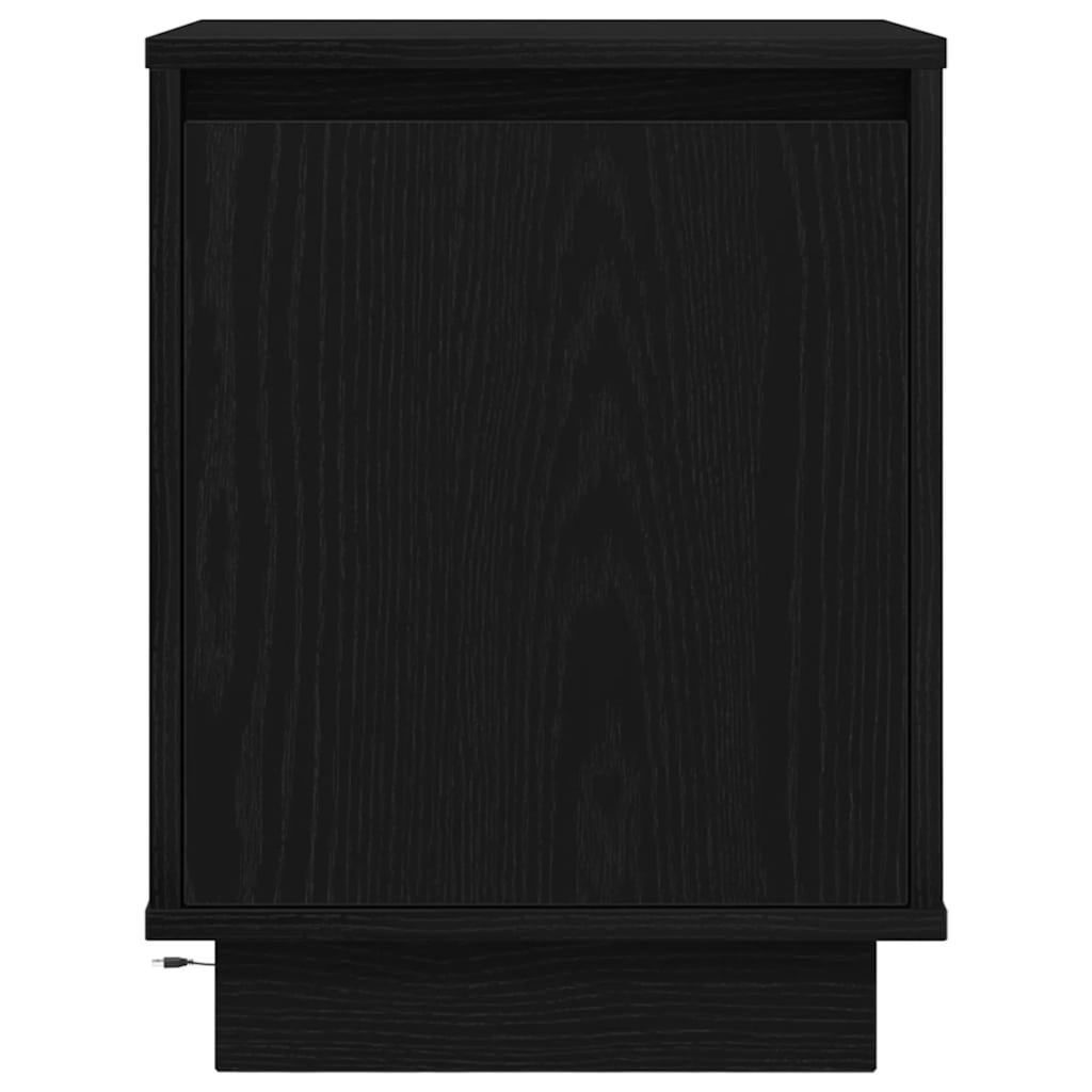 vidaXL Tables de chevet avec lumières LED 2 pcs Noir 38x34x50 cm