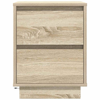vidaXL Nachttisch mit LED-Leuchten Sonoma-Eiche 38x34x50 cm