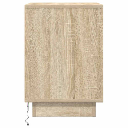 vidaXL Nachttisch mit LED-Leuchten Sonoma-Eiche 38x34x50 cm