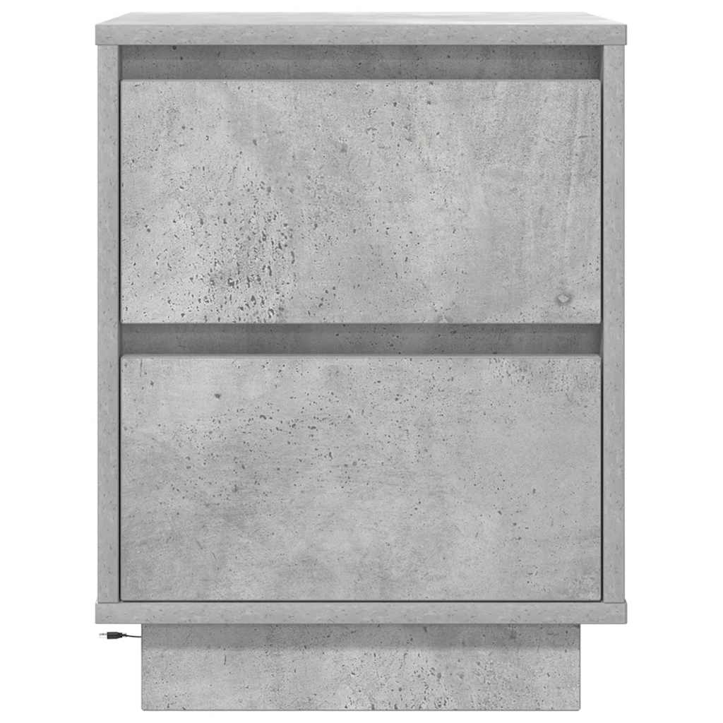 vidaXL Nachttische mit LED-Leuchten 2 Stk. Betongrau 38x34x50 cm