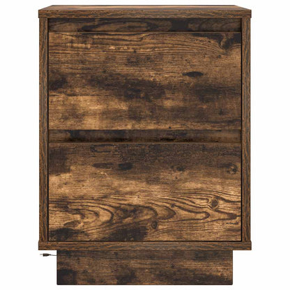 vidaXL Table de chevet avec lumières LED chêne fumé 38x34x50 cm