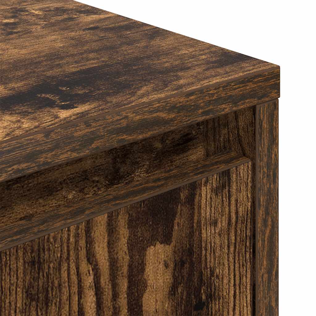 vidaXL Table de chevet avec lumières LED chêne fumé 38x34x50 cm