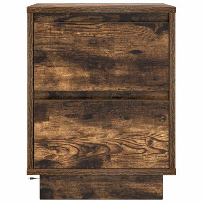 Nachttische mit LED-Leuchten 2 Stk. Räuchereiche 38x34x50 cm