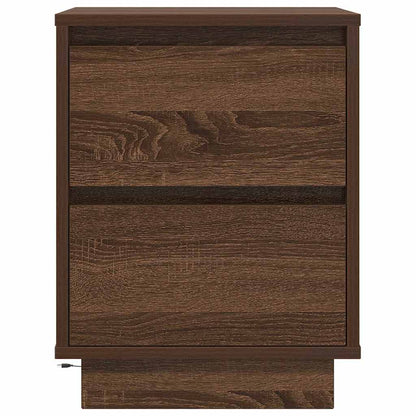 vidaXL Nachttisch mit LED-Leuchten Braun Eichen-Optik 38x34x50 cm