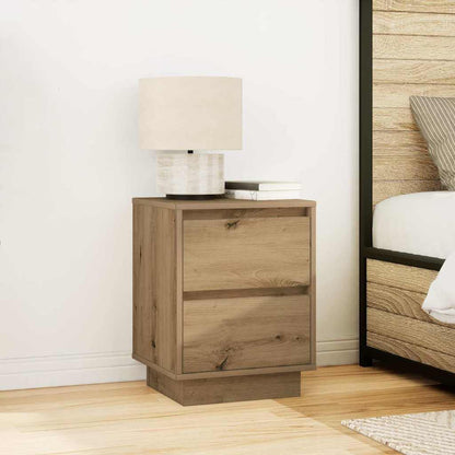 vidaXL Tables de chevet avec lumières LED 2 pcs Chêne artisan 38x34x50 cm