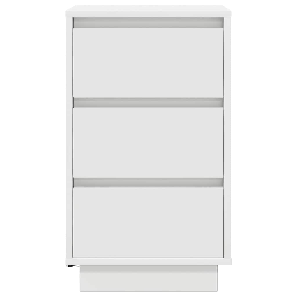 Nachttisch mit LED-Leuchten Weiß 38x34x65 cm