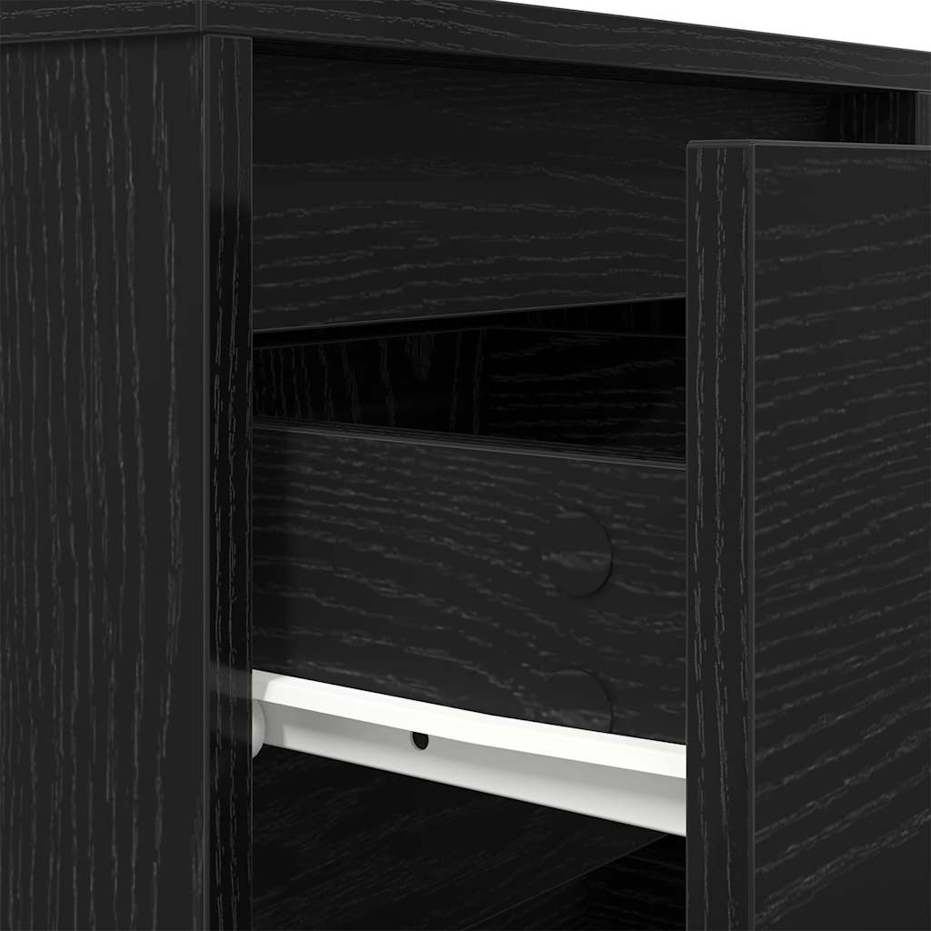 vidaXL Nachttisch mit LED-Leuchten Schwarz 38x34x65 cm