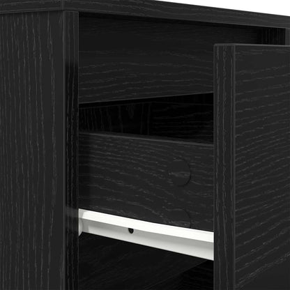 vidaXL Nachttisch mit LED-Leuchten Schwarz 38x34x65 cm