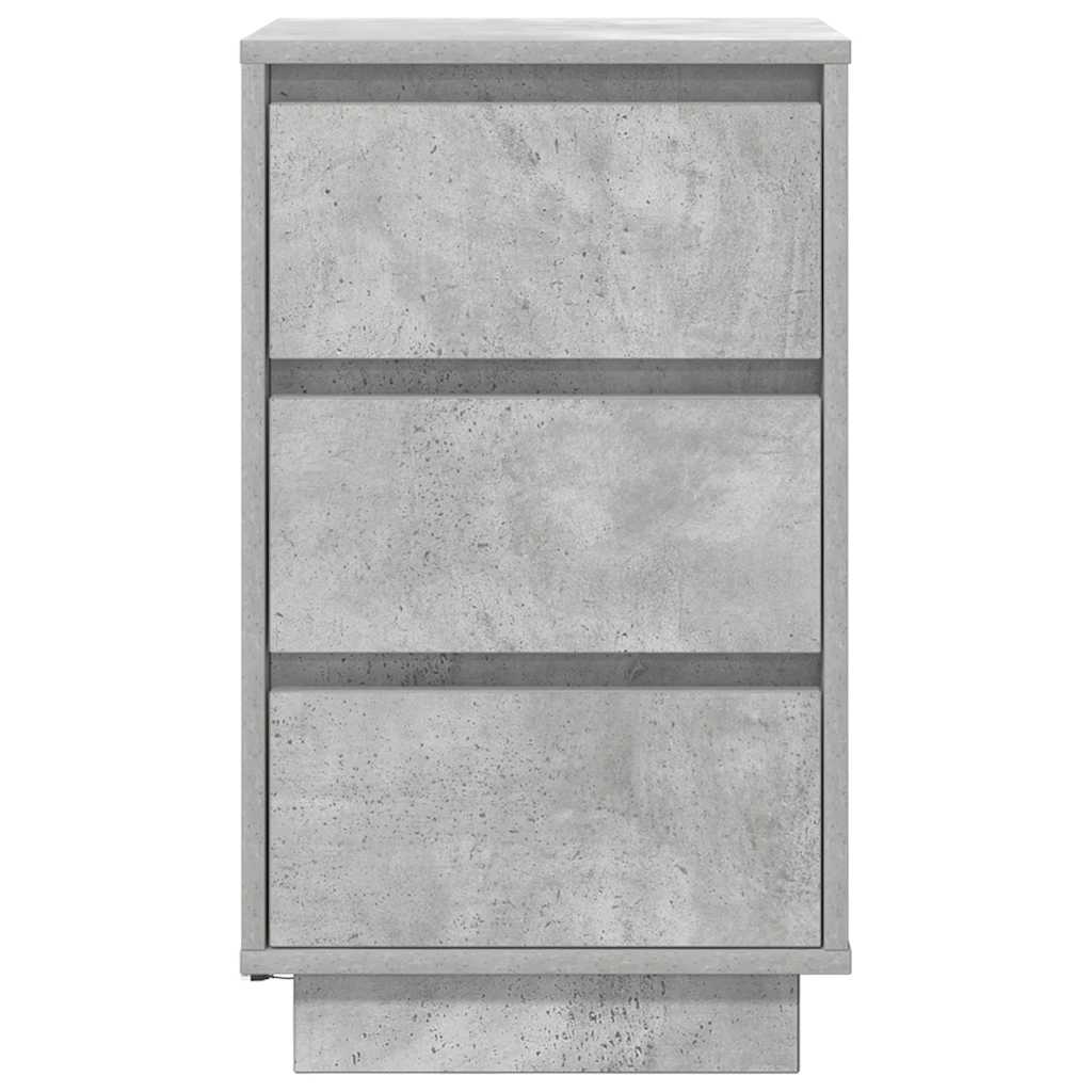vidaXL Nachttisch mit LED-Leuchten Betongrau 38x34x65 cm