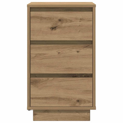 vidaXL Nachttisch mit LED-Leuchten Artisan-Eiche 38x34x65 cm