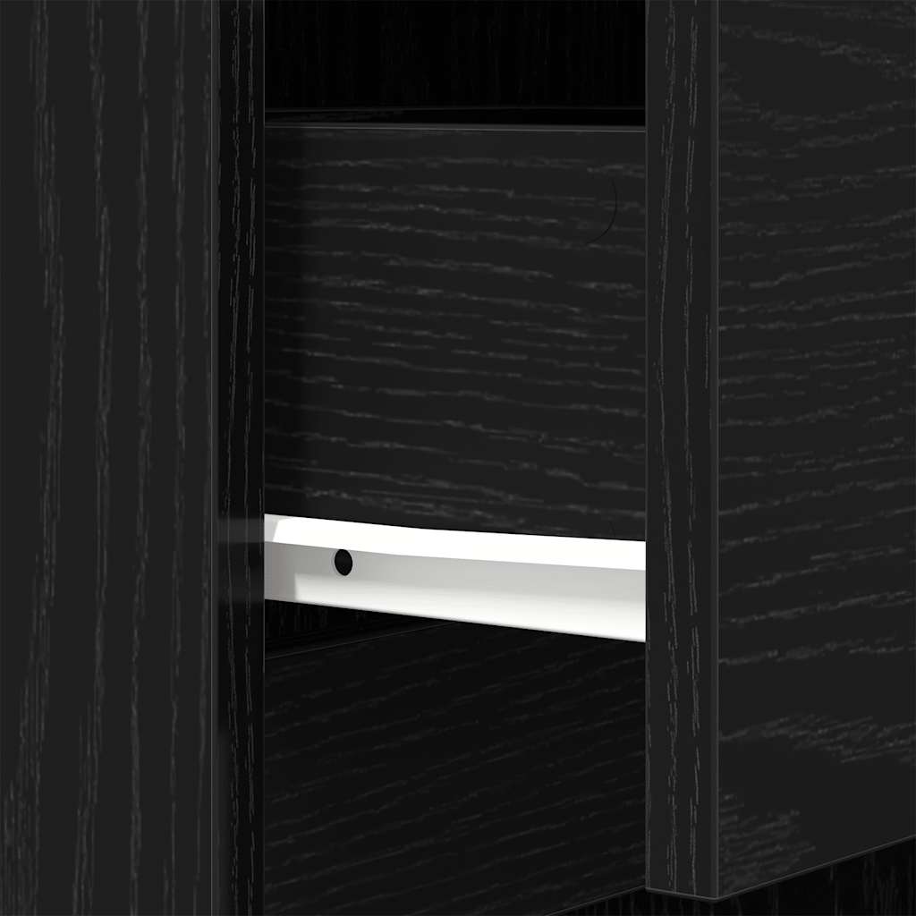 vidaXL Nachttisch Schwarz 39x35x125 cm Holzwerkstoff