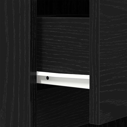vidaXL Nachttisch Schwarz 39x35x125 cm Holzwerkstoff