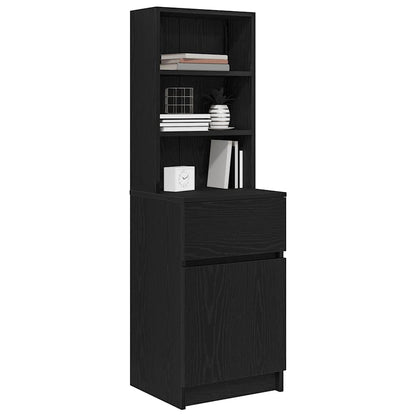 vidaXL Nachttisch Schwarz 39x35x125 cm Holzwerkstoff