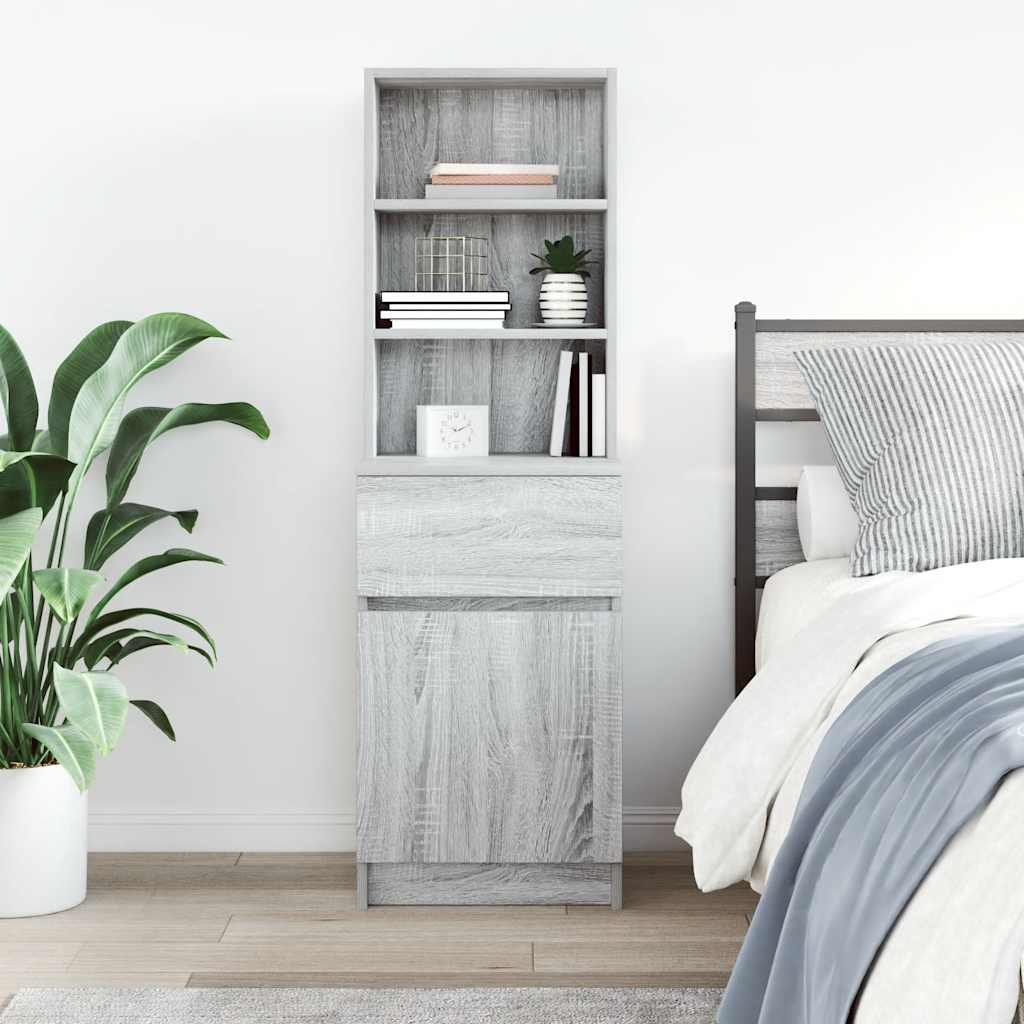 vidaXL Nachttisch Grau Sonoma 39x35x125 cm Holzwerkstoff