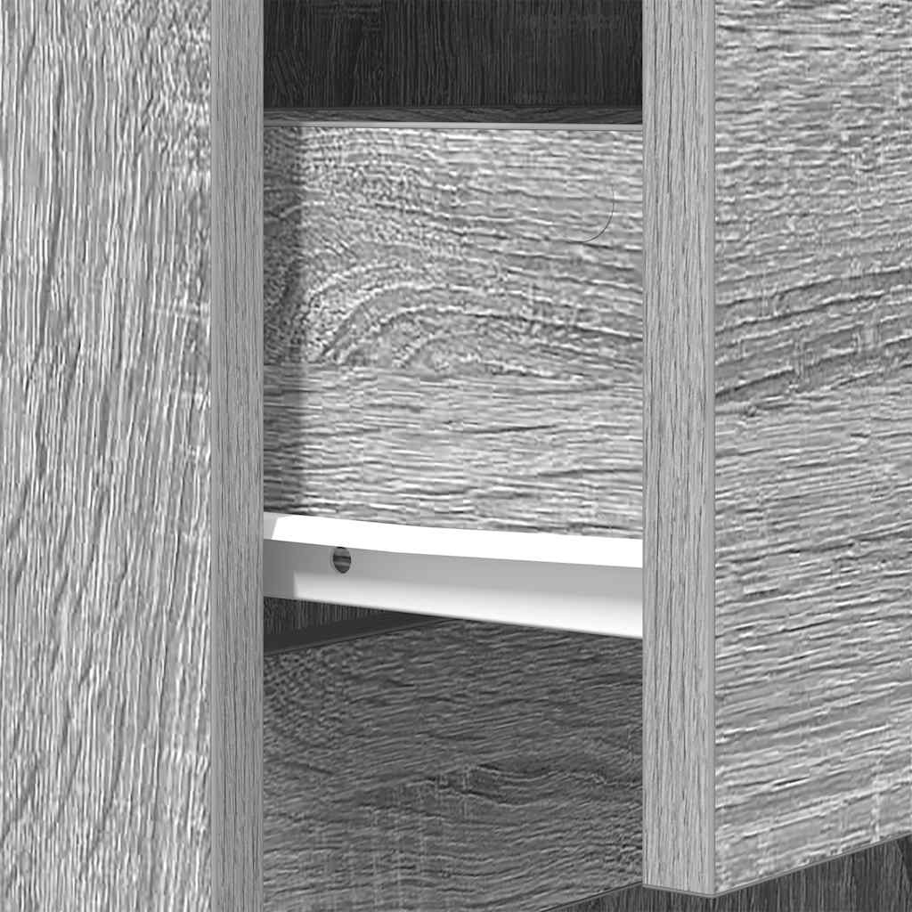 vidaXL Nachttisch Grau Sonoma 39x35x125 cm Holzwerkstoff