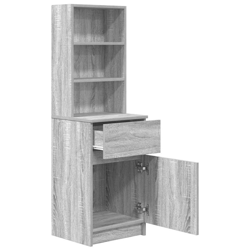 vidaXL Nachttisch Grau Sonoma 39x35x125 cm Holzwerkstoff