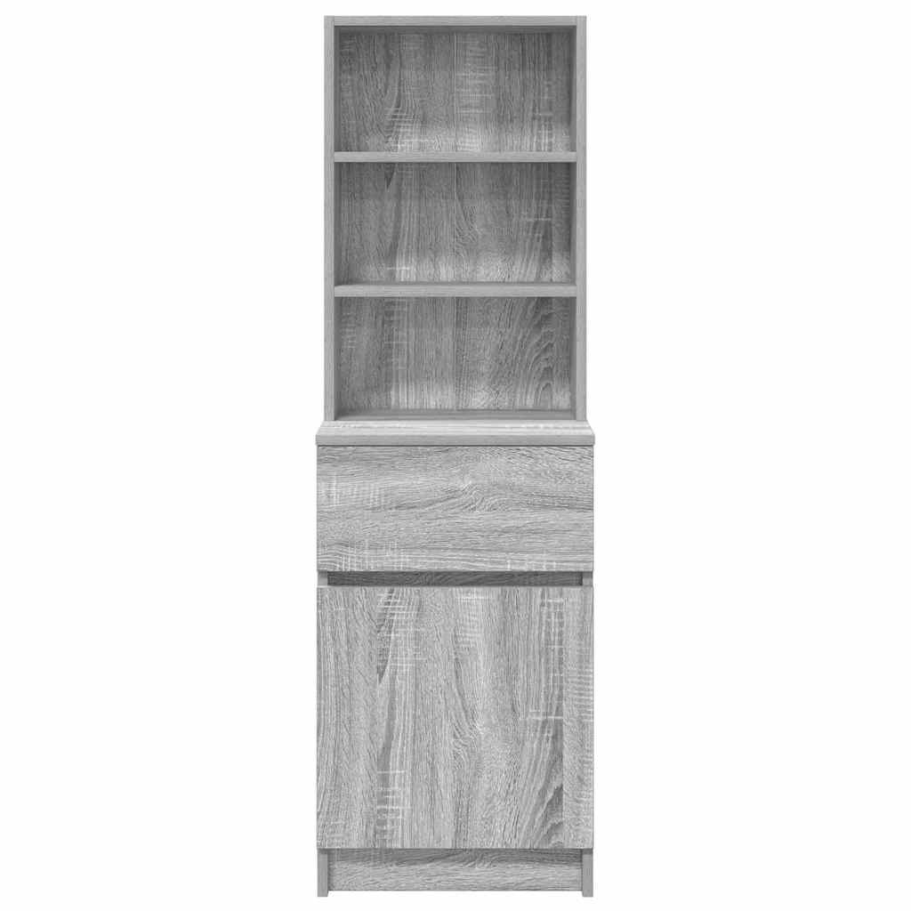 vidaXL Nachttisch Grau Sonoma 39x35x125 cm Holzwerkstoff