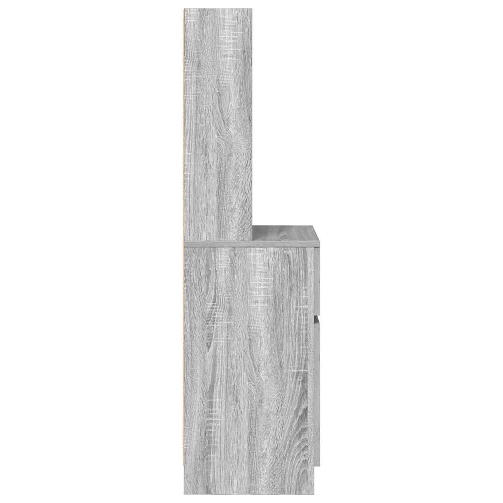 vidaXL Nachttisch Grau Sonoma 39x35x125 cm Holzwerkstoff