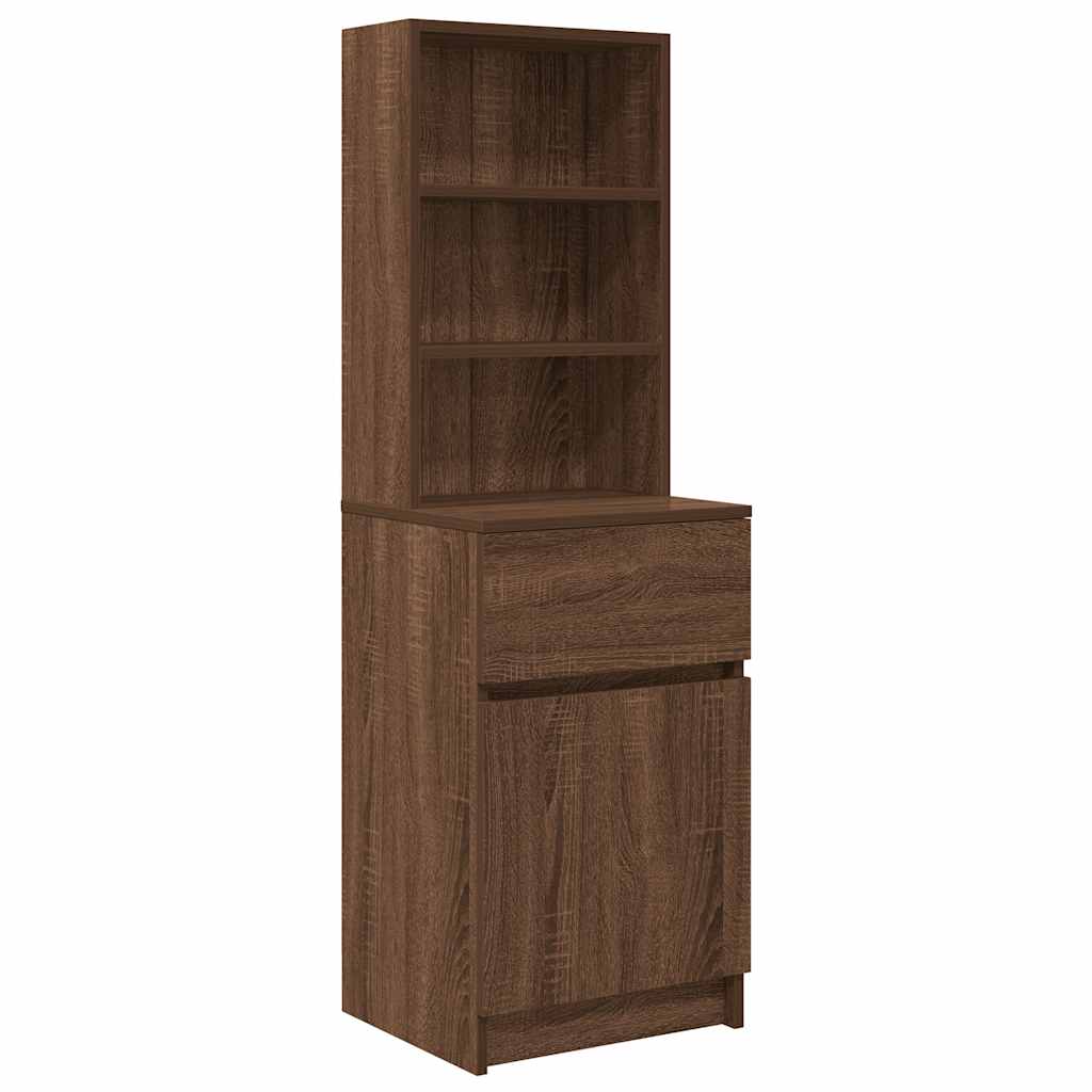 vidaXL Nachttisch Braun Eichen-Optik 39x35x125 cm Holzwerkstoff