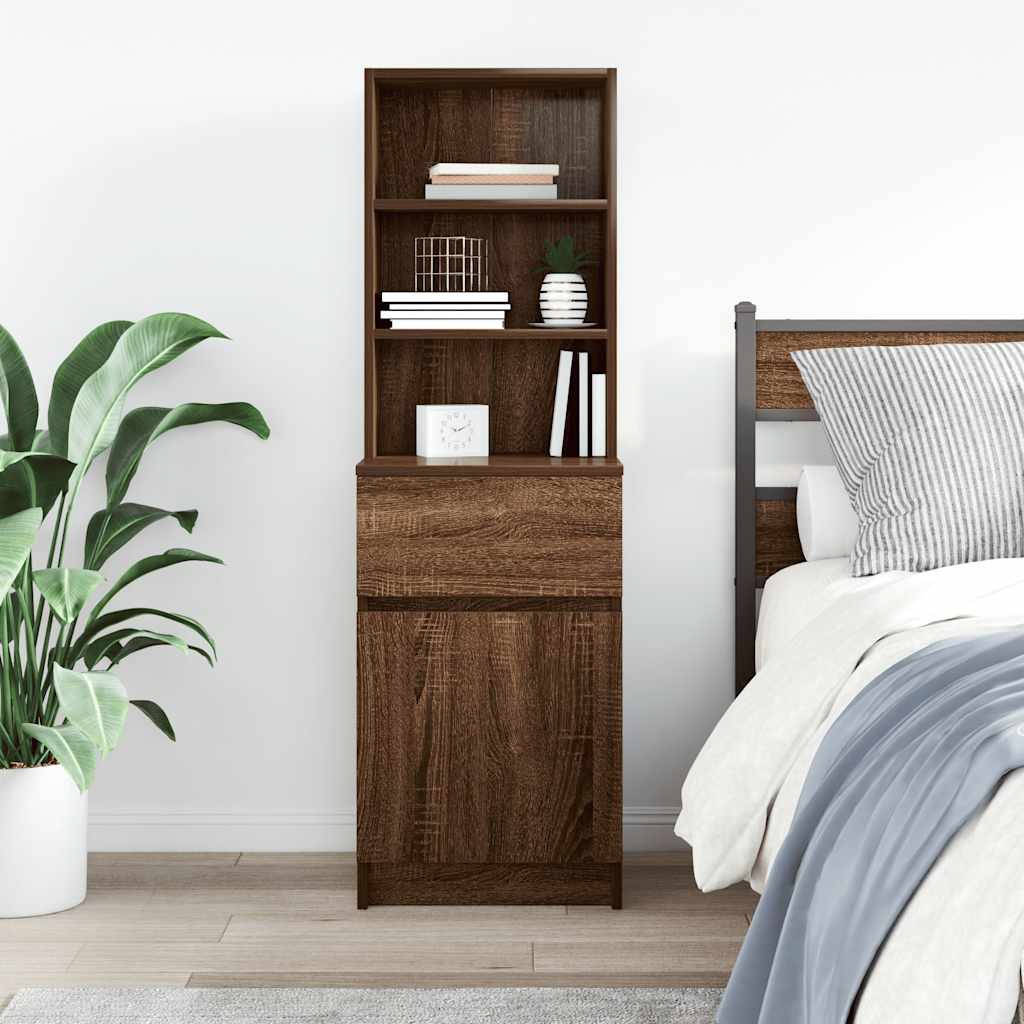 vidaXL Nachttisch Braun Eichen-Optik 39x35x125 cm Holzwerkstoff