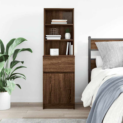 vidaXL Nachttisch Braun Eichen-Optik 39x35x125 cm Holzwerkstoff
