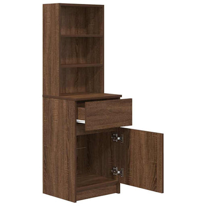 vidaXL Nachttisch Braun Eichen-Optik 39x35x125 cm Holzwerkstoff