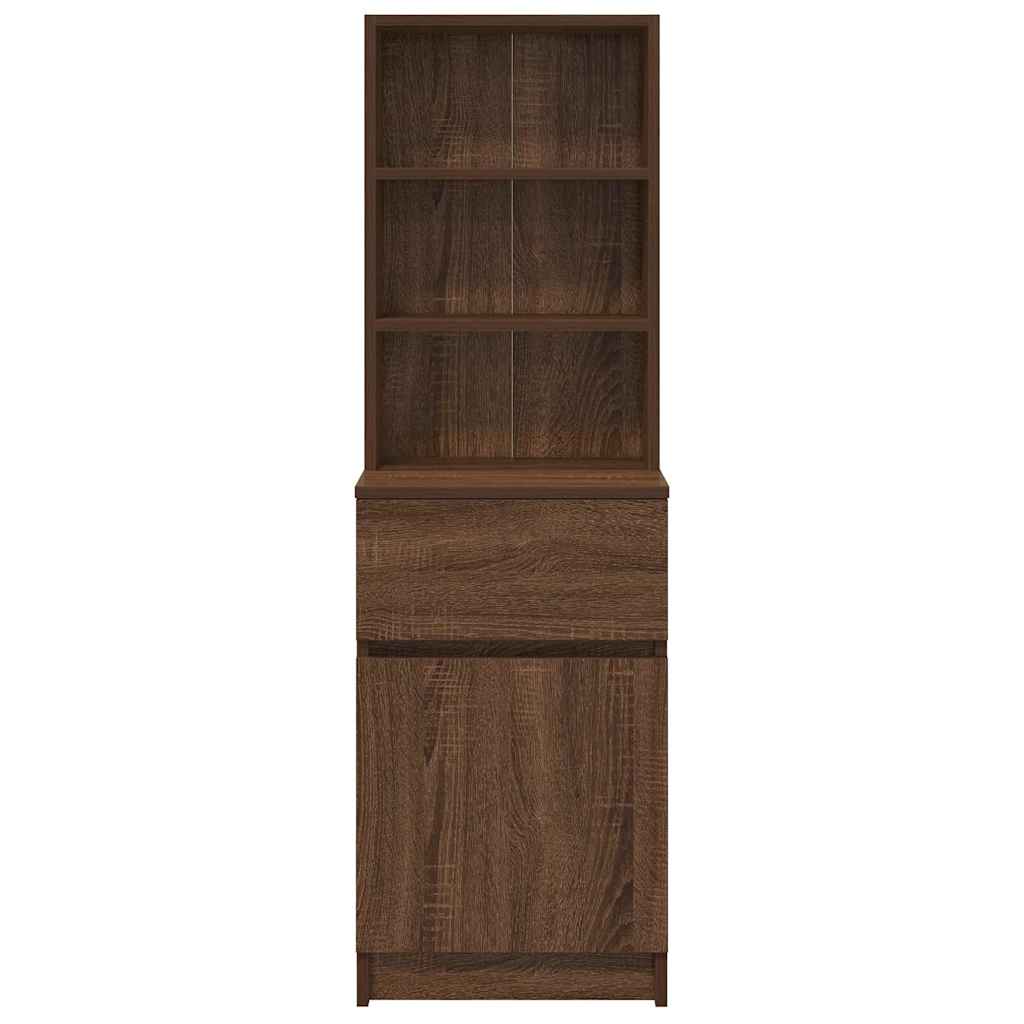 vidaXL Nachttisch Braun Eichen-Optik 39x35x125 cm Holzwerkstoff