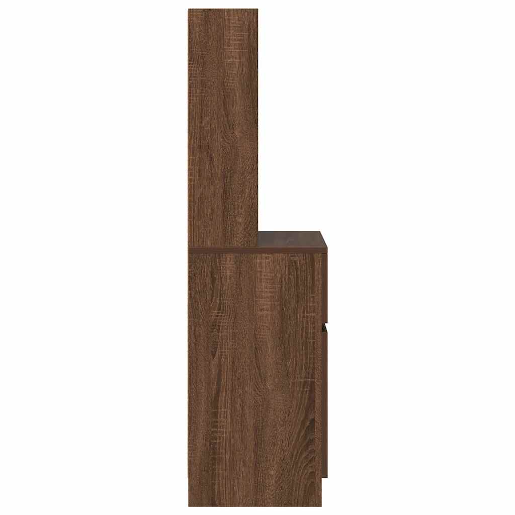 vidaXL Nachttisch Braun Eichen-Optik 39x35x125 cm Holzwerkstoff