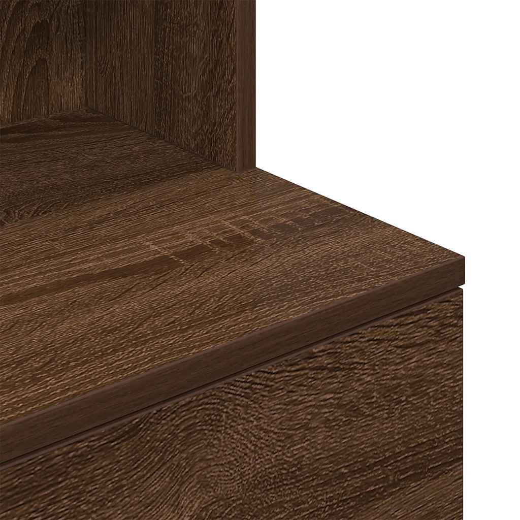 vidaXL Nachttisch Braun Eichen-Optik 39x35x125 cm Holzwerkstoff