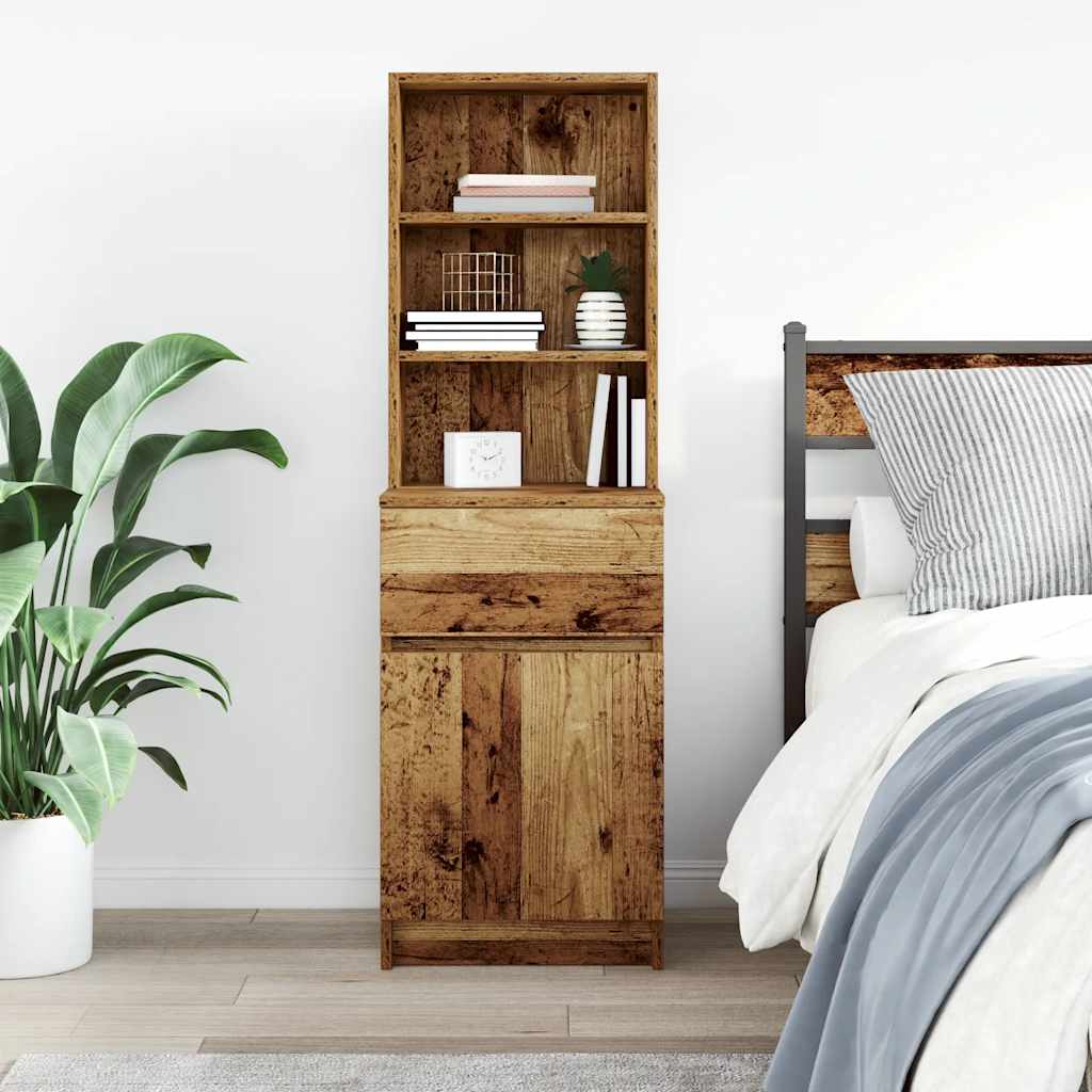 vidaXL Nachttisch Altholz-Optik 39x35x125 cm Holzwerkstoff
