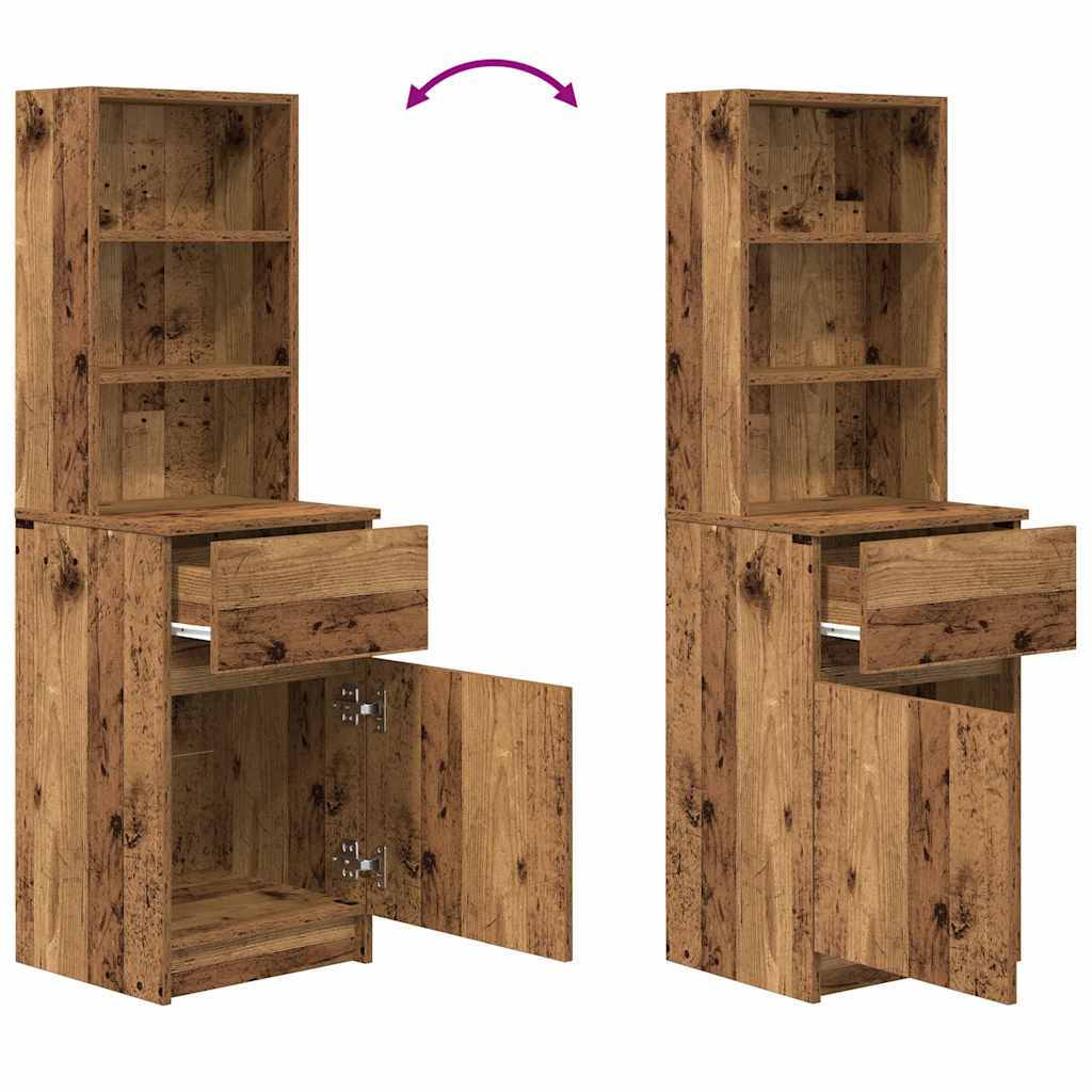 vidaXL Nachttisch Altholz-Optik 39x35x125 cm Holzwerkstoff